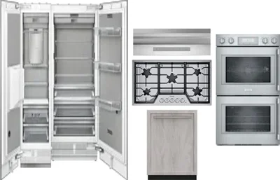 6 Piece Package Includes Refrigerator, Freezer, Cooktop, Wall Oven, Hood And Dishwasher