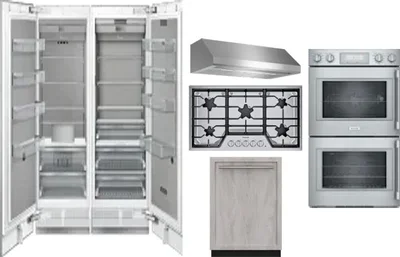 6 Piece Package Includes Refrigerator, Freezer, Cooktop, Wall Oven, Hood And Dishwasher
