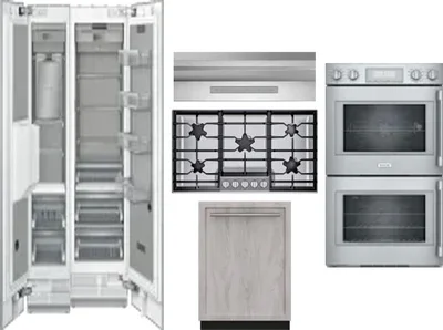 6 Piece Package Includes Refrigerator, Freezer, Cooktop, Wall Oven, Hood And Dishwasher