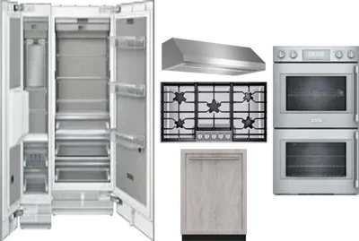 6 Piece Package Includes Refrigerator, Freezer, Cooktop, Wall Oven, Hood And Dishwasher