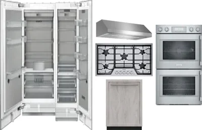 6 Piece Package Includes Refrigerator, Freezer, Cooktop, Wall Oven, Hood And Dishwasher