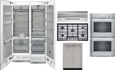 6 Piece Package Includes Refrigerator, Freezer, Cooktop, Wall Oven, Hood And Dishwasher