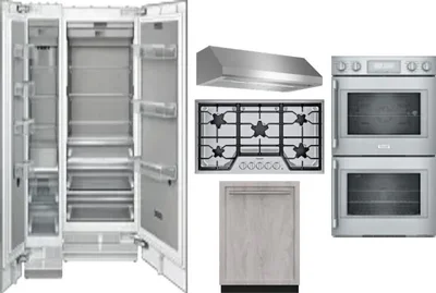 6 Piece Package Includes Refrigerator, Freezer, Cooktop, Wall Oven, Hood And Dishwasher