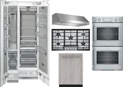 6 Piece Package Includes Refrigerator, Freezer, Cooktop, Wall Oven, Hood And Dishwasher