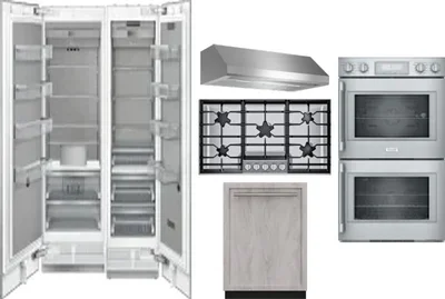 6 Piece Package Includes Refrigerator, Freezer, Cooktop, Wall Oven, Hood And Dishwasher