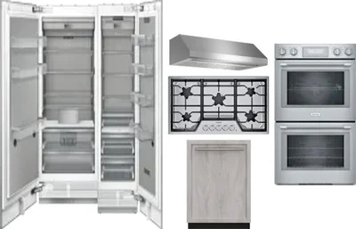 6 Piece Package Includes Refrigerator, Freezer, Cooktop, Wall Oven, Hood And Dishwasher