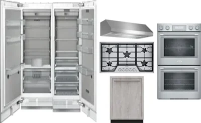 6 Piece Package Includes Refrigerator, Freezer, Cooktop, Wall Oven, Hood And Dishwasher