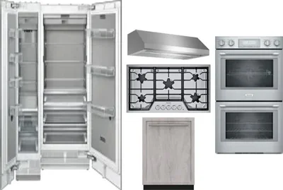 6 Piece Package Includes Refrigerator, Freezer, Cooktop, Wall Oven, Hood And Dishwasher