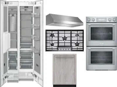 6 Piece Package Includes Refrigerator, Freezer, Cooktop, Wall Oven, Hood And Dishwasher
