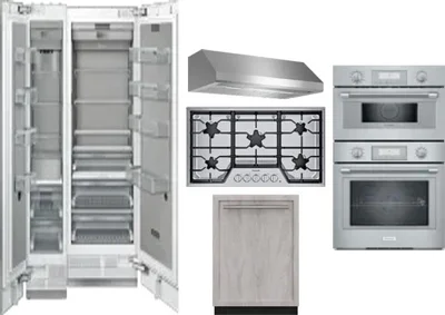 6 Piece Package Includes Refrigerator, Freezer, Cooktop, Wall Oven, Hood And Dishwasher