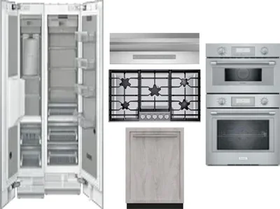6 Piece Package Includes Refrigerator, Freezer, Cooktop, Wall Oven, Hood And Dishwasher