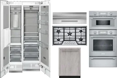 6 Piece Package Includes Refrigerator, Freezer, Cooktop, Wall Oven, Hood And Dishwasher
