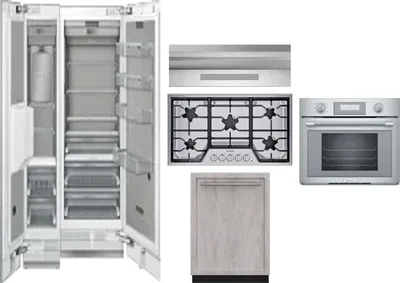 6 Piece Package Includes Refrigerator, Freezer, Cooktop, Wall Oven, Hood And Dishwasher
