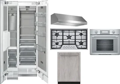 6 Piece Package Includes Refrigerator, Freezer, Cooktop, Wall Oven, Hood And Dishwasher