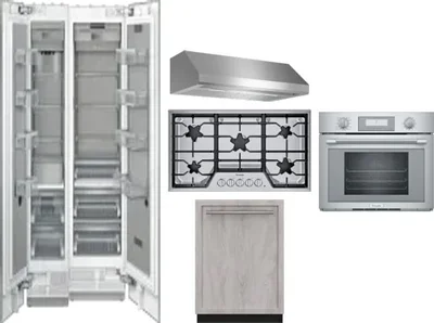 6 Piece Package Includes Refrigerator, Freezer, Cooktop, Wall Oven, Hood And Dishwasher