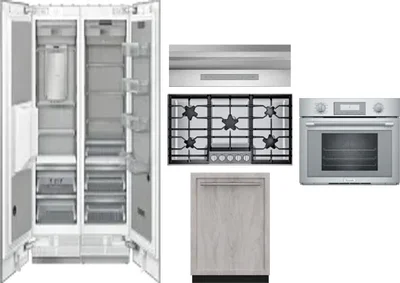 6 Piece Package Includes Refrigerator, Freezer, Cooktop, Wall Oven, Hood And Dishwasher