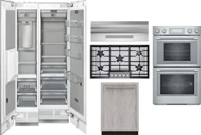 6 Piece Package Includes Refrigerator, Freezer, Cooktop, Wall Oven, Hood And Dishwasher