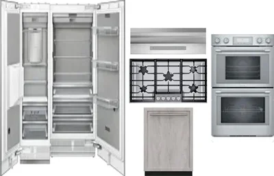 6 Piece Package Includes Refrigerator, Freezer, Cooktop, Wall Oven, Hood And Dishwasher