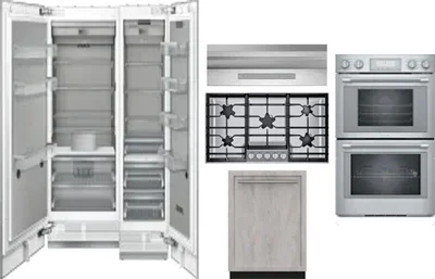 6 Piece Package Includes Refrigerator, Freezer, Cooktop, Wall Oven, Hood And Dishwasher