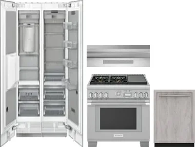 5 Piece Package Includes Refrigerator, Freezer, Range, Hood And Dishwasher
