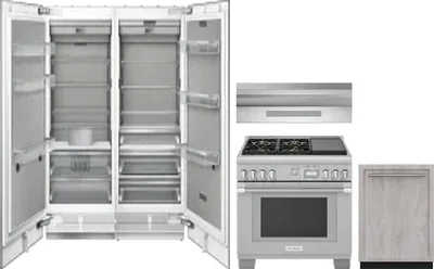 5 Piece Package Includes Refrigerator, Freezer, Range, Hood And Dishwasher