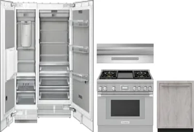 5 Piece Package Includes Refrigerator, Freezer, Range, Hood And Dishwasher