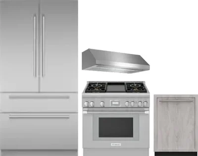 4 Piece Package Includes Refrigerator, Range, Hood And Dishwasher