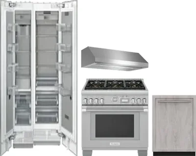 5 Piece Package Includes Refrigerator, Freezer, Range, Hood And Dishwasher