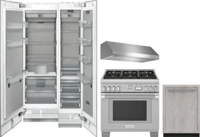 5 Piece Package Includes Refrigerator, Freezer, Range, Hood And Dishwasher