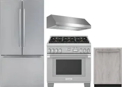 4 Piece Package Includes Refrigerator, Range, Hood And Dishwasher