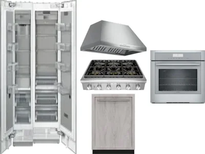 6 Piece Package Includes Refrigerator, Freezer, Cooktop, Wall Oven, Hood And Dishwasher