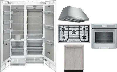 6 Piece Package Includes Refrigerator, Freezer, Cooktop, Wall Oven, Hood And Dishwasher