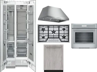 6 Piece Package Includes Refrigerator, Freezer, Cooktop, Wall Oven, Hood And Dishwasher