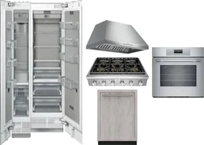 6 Piece Package Includes Refrigerator, Freezer, Cooktop, Wall Oven, Hood And Dishwasher
