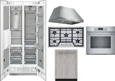 6 Piece Package Includes Refrigerator, Freezer, Cooktop, Wall Oven, Hood And Dishwasher