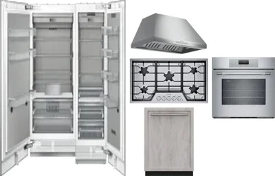 6 Piece Package Includes Refrigerator, Freezer, Cooktop, Wall Oven, Hood And Dishwasher