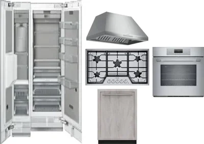6 Piece Package Includes Refrigerator, Freezer, Cooktop, Wall Oven, Hood And Dishwasher