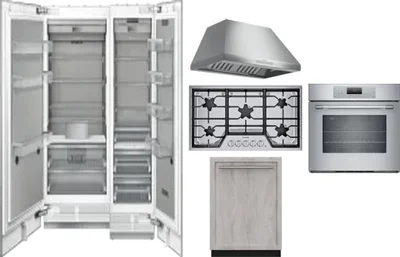 6 Piece Package Includes Refrigerator, Freezer, Cooktop, Wall Oven, Hood And Dishwasher