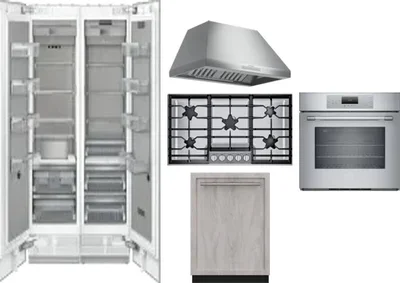 6 Piece Package Includes Refrigerator, Freezer, Cooktop, Wall Oven, Hood And Dishwasher