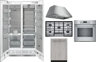 6 Piece Package Includes Refrigerator, Freezer, Cooktop, Wall Oven, Hood And Dishwasher