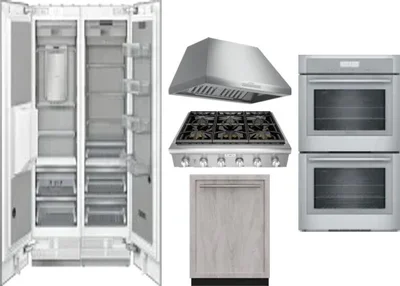 6 Piece Package Includes Refrigerator, Freezer, Cooktop, Wall Oven, Hood And Dishwasher