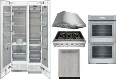 6 Piece Package Includes Refrigerator, Freezer, Cooktop, Wall Oven, Hood And Dishwasher