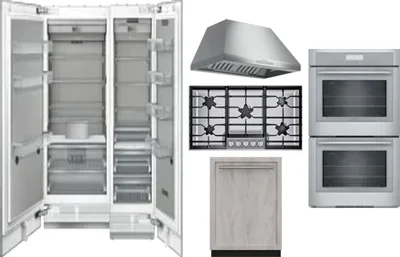 6 Piece Package Includes Refrigerator, Freezer, Cooktop, Wall Oven, Hood And Dishwasher