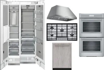 6 Piece Package Includes Refrigerator, Freezer, Cooktop, Wall Oven, Hood And Dishwasher