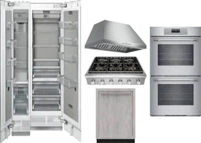 6 Piece Package Includes Refrigerator, Freezer, Cooktop, Wall Oven, Hood And Dishwasher
