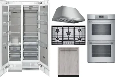 6 Piece Package Includes Refrigerator, Freezer, Cooktop, Wall Oven, Hood And Dishwasher