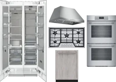 6 Piece Package Includes Refrigerator, Freezer, Cooktop, Wall Oven, Hood And Dishwasher