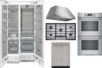 6 Piece Package Includes Refrigerator, Freezer, Cooktop, Wall Oven, Hood And Dishwasher