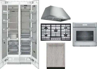 6 Piece Package Includes Refrigerator, Freezer, Cooktop, Wall Oven, Hood And Dishwasher