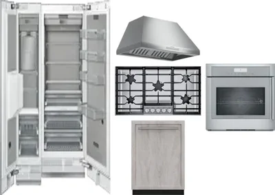 6 Piece Package Includes Refrigerator, Freezer, Cooktop, Wall Oven, Hood And Dishwasher